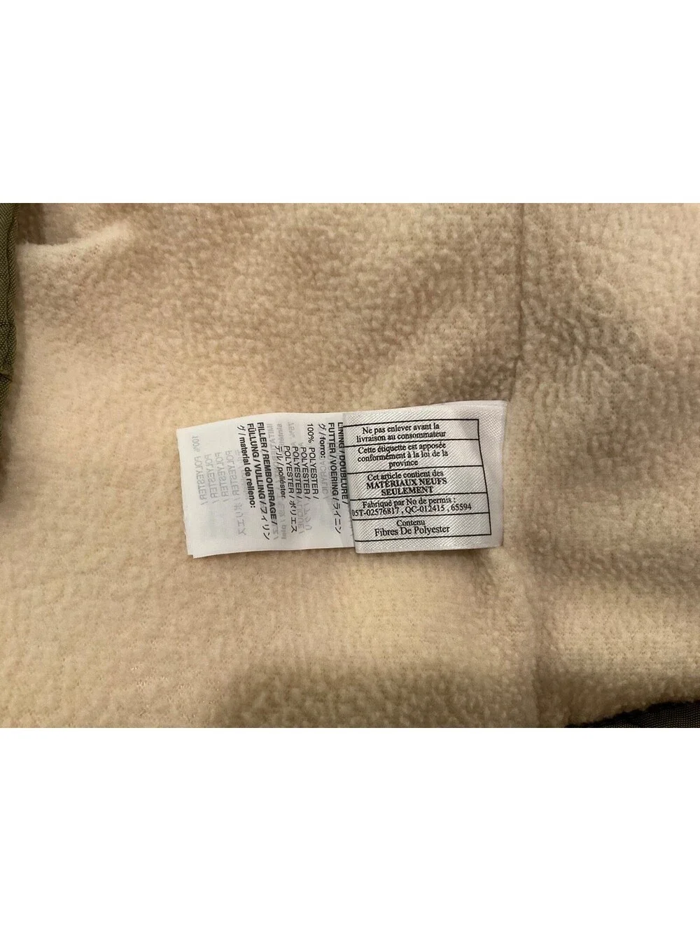 J. Crew Crewcuts Girls Fishtail Parka Olive Green Pink Faux-Fur Trim Sz3